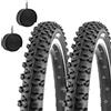 ECOVELO 2 COPERTONI 26 X 2.10 (54-559) + CAMERE D'ARIA PNEUMATICI TASSELLATI MOUNTAIN BIKE BICI BICICLETTA MTB