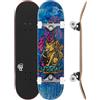 Enuff Yōkai Skateboard completo con tavola in acero a 7 strati e componenti di alta qualità: Decade Pro Trucks, ruote XX Anniversary da 53 mm, cuscinetti cromati ABEC-7, nastro antiscivolo Skull Icon