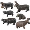 6 pezzi di ippopotamo figure di animali giocattoli figurine per bambini