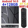 Insta24 Android TV Box 4K, dispositivo per lo streaming multimediale con processore quad-core, sistema operativo Android 14, Wi-Fi 6, Bluetooth 5, HDMI, Ethernet, USB, supporto HDR10, per la connessione alla rete domestica, accesso a Internet e …