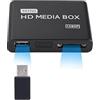 FEELNEEDY Mini lettore multimediale Full HD 1080P - Compatto con USB e slot per scheda SD - per home cinema, visione di film e riproduzione di video