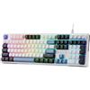 Merkloos Tastiera da gaming, tastiera meccanica cablata - 108 tasti - RGB - Tecnologia "gasket" - Layout US Ansi Qwerty