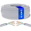 Merkloos Cavo ethernet cat6 - UTP - 100 m - Grigio - Senza connettori RJ45 - Cavo di rete per casa e ufficio