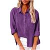 SMIDOW Camicia da Donna in Cotone e Lino con Bottoni