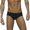 YAOTT Costume da Bagno Uomo Vita Bassa Costumi da Bagno da Uomo Coulisse Parigamba da Bagno con Doppia Zip Laterale Sexy Slip da Bagno,Costume Slip Mare e Piscina,Pantaloni Corti Elastico Nuoto