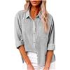 SMIDOW Camicia da Donna in Cotone e Lino con Bottoni