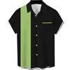 Lzzidou Camicia Hawaiana Vintage Anni '50 Rockabilly a Maniche Corte con Bottoni, da Uomo