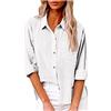 SMIDOW Camicia da Donna in Cotone e Lino con Bottoni