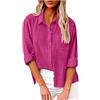 SMIDOW Camicia da Donna in Cotone e Lino con Bottoni