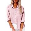 SMIDOW Camicia da Donna in Cotone e Lino con Bottoni