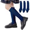 Marchare Calzini alti al ginocchio per bambine, uniformi scolastiche, in cotone, senza cuciture, confezione da 3/6