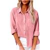 SMIDOW Camicia da Donna in Cotone e Lino con Bottoni