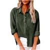 SMIDOW Camicia da Donna in Cotone e Lino con Bottoni