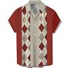 Lzzidou Camicia Hawaiana Vintage Anni '50 Rockabilly a Maniche Corte con Bottoni, da Uomo