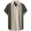 Lzzidou Camicia Hawaiana Vintage Anni '50 Rockabilly a Maniche Corte con Bottoni, da Uomo