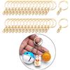 30pcs Split Portachiavi con la Catena e Anelli di Anelli di Metallo con Anelli