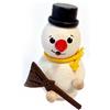 Hess Holz Spielzeug Bianco Mini-Räuchermann Pupazzo Con Cilindro E Scopa - Inverno Decorativa Nuovo