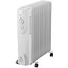 VINCO Radiatore a olio 2500 W con 11 elementi e ruote pivotanti bianco