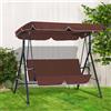 Timelesstools Dondolo da giardino a 3 posti con tettuccio - marrone