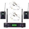AUDIODESIGN PRO PMU 2212BP Set centralina e 2 microfoni ad archetto UHF, kit radiomicrofono palmare professionale, microfono wireless con body pack