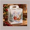 LUCGEL SRL Scatola Porta Panettone Bottiglia Valigetta in Cartoncino grafica PAESAGGIO Natalizio 33x25H35 cm 10 pezzi