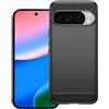 BCASE CUSTODIA B-CASE TPU SILICONE COVER CASE PER GOOGLE PIXEL 10 - 10 PRO CARBON METAL BLACK