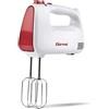 Girmi SB41 Sbattitore Elettrico, 400 W, 5 velocità + Turbo, Accessori inclusi in acciaio INOX, Bianco/Rosso