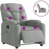 vidaXL Sedia da massaggio elettrica in tessuto grigio chiaro