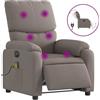 vidaXL Sedia da Massaggio Elettrica Tessuto Taupe