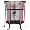 HOMCOM Tappeto Elastico per Bambini con Ingresso a Cerniera e Pali Imbottiti, in Acciaio, PP e EPE, 122x111x190 cm, Rosa