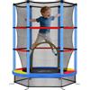 HOMCOM Tappeto Elastico per Bambini 3-6 Anni con Rete di Protezione, 6 Colonne e 3 Ingressi, ?140x190 cm, Multicolore