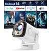 OEM Mini proiettore portatile 4K, Full HD 1080p, con Wi-Fi 6, Bluetooth 5.4 e sistema operativo Android 14.0