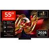 TCL C8L TV 55C8L SQD Mini LED da 55'', 4K HDR, 3000 nit, 1.008 zone di dimming, Google TV, 144Hz, Dolby Vision & Atmos, Audio Bang & Olufsen