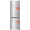 EVVO Frigorifero Combi No Frost, Capacità Frigorifero 180 L Congelatore 70 L, Motore Inverter, 54 cm di larghezza, Smart ECO, Multi Air Flow, Luce interna LED, Pannello LED Touch (F52X Colore: Inox)
