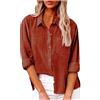 SMIDOW Camicia da Donna in Cotone e Lino con Bottoni