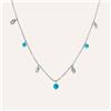 Stroili Collana Acciaio Cristallo Azzurro 40+5cm
