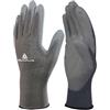 Deltaplus Guanti di precisione VE702PG - poliestere/palmo PU - 09 - grigio - Deltaplus