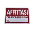 Dakota Cartello Dakota 20x30 cm AFFITTASI colore bianco e rosso