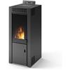 CS Thermos Stufa Isabel CS Thermos a pellet con bruciatore semi-autopulente, Metallo Nero, a fumi posteriore/superiore, 8,9kW