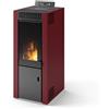CS Thermos Stufa Isabel CS Thermos a pellet con bruciatore semi-autopulente, Metallo Rosso, a fumi posteriore/superiore, 8,9kW