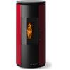 CS Thermos Stufa Leire CS Thermos a pellet, Metallo Rosso + Top Pietra Ollare, a fumi posteriore/superiore, 8,9kW
