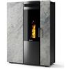 CS Thermos Stufa Thema 12 CS Thermos a pellet con bruciatore autopulente, Pietra Ollare, a fumi posteriore/superiore, 12,5kW