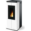 CS Thermos Stufa Scrigno Stagna CS Thermos a pellet con bruciatore autopulente, Metallo Bianco, a fumi posteriore/superiore, 8,9kW