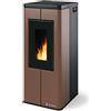 CS Thermos Stufa Scrigno Stagna CS Thermos a pellet con bruciatore autopulente, Metallo Bronzo, a fumi posteriore/superiore, 8,9kW