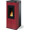 CS Thermos Stufa Scrigno Stagna CS Thermos a pellet con bruciatore autopulente, Metallo Rosso, a fumi posteriore/superiore, 8,9kW