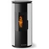CS Thermos Stufa Leire Stagna CS Thermos a pellet, Metallo Bianco + Top Pietra Ollare, a fumi posteriore/superiore, 8,9kW