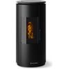 CS Thermos Stufa Leire Stagna CS Thermos a pellet, Metallo Nero Soft + Top Pietra Ollare, a fumi posteriore/superiore, 8,9kW