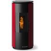 CS Thermos Stufa Leire Stagna CS Thermos a pellet, Metallo Rosso + Top Pietra Ollare, a fumi posteriore/superiore, 8,9kW