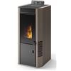 CS Thermos Stufa Cortina 9 CS Thermos a pellet con bruciatore autopulente, Metallo Tortora, 10,1kW