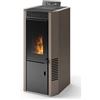 CS Thermos Stufa Cortina 10 CS Thermos a pellet con bruciatore autopulente, Metallo Tortora, 10,8kW